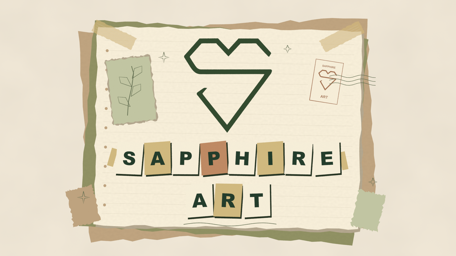 Sapphire Art on a handmade scrapbook page